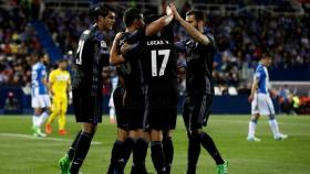 El Madrid celebra un gol