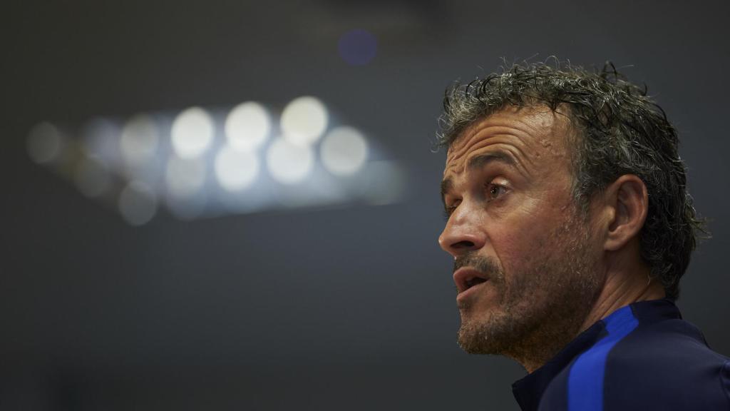 Luis Enrique durante su comparecencia ante los medios.