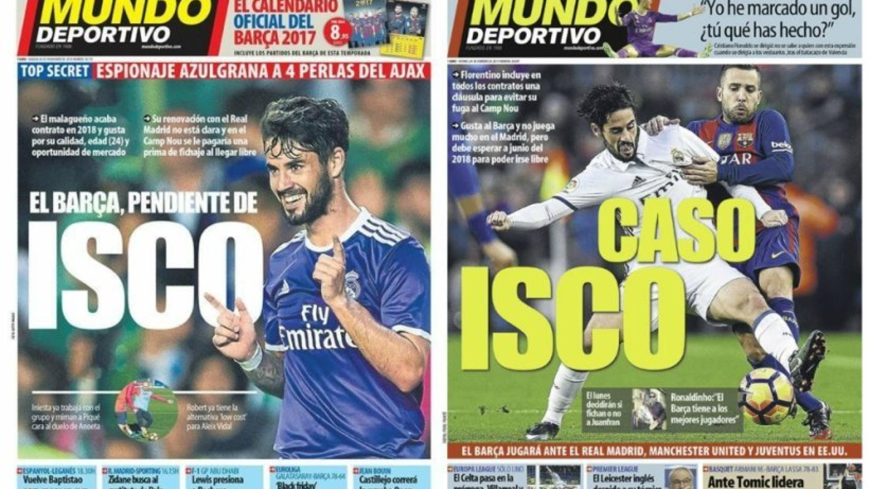 Isco en las portadas de Mundo Deportivo