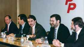 La cúpula del PP en las elecciones de 1996, en las que Rajoy fue el jefe de la campaña electoral