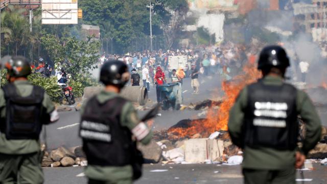 Disturbios en las calles de Caracas.