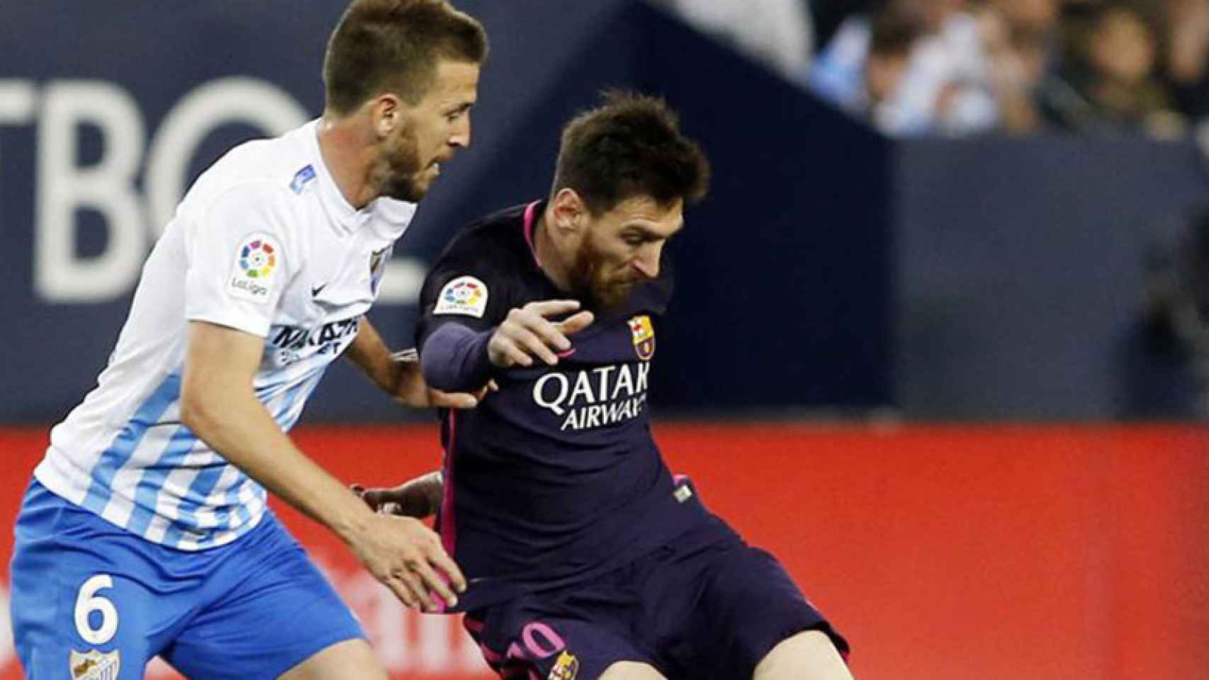 Leo Messi durante el partido frente al Málaga