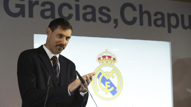 Nocioni en su despedida con el Real Madrid.