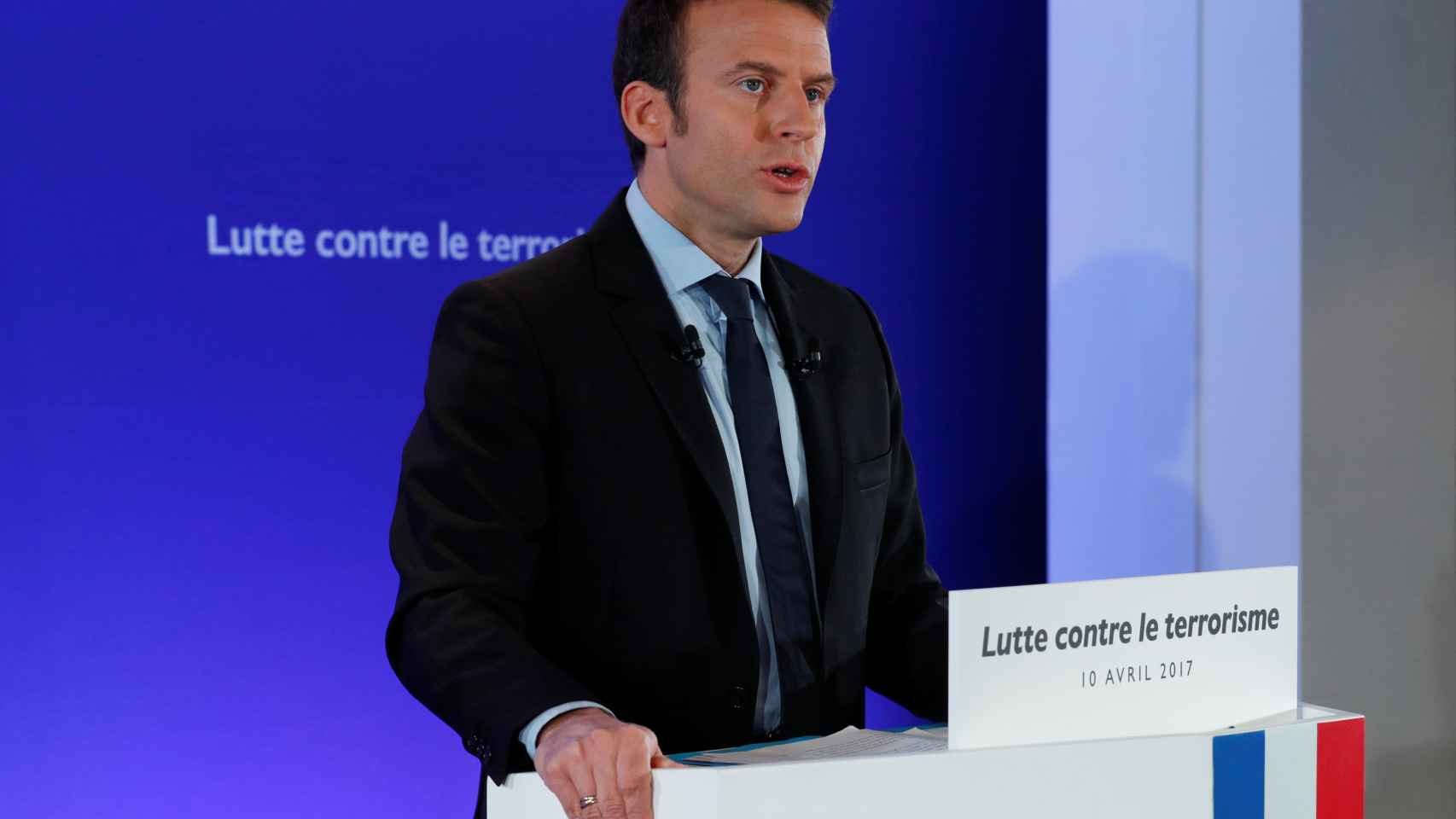 Macron en un momento del discurso.