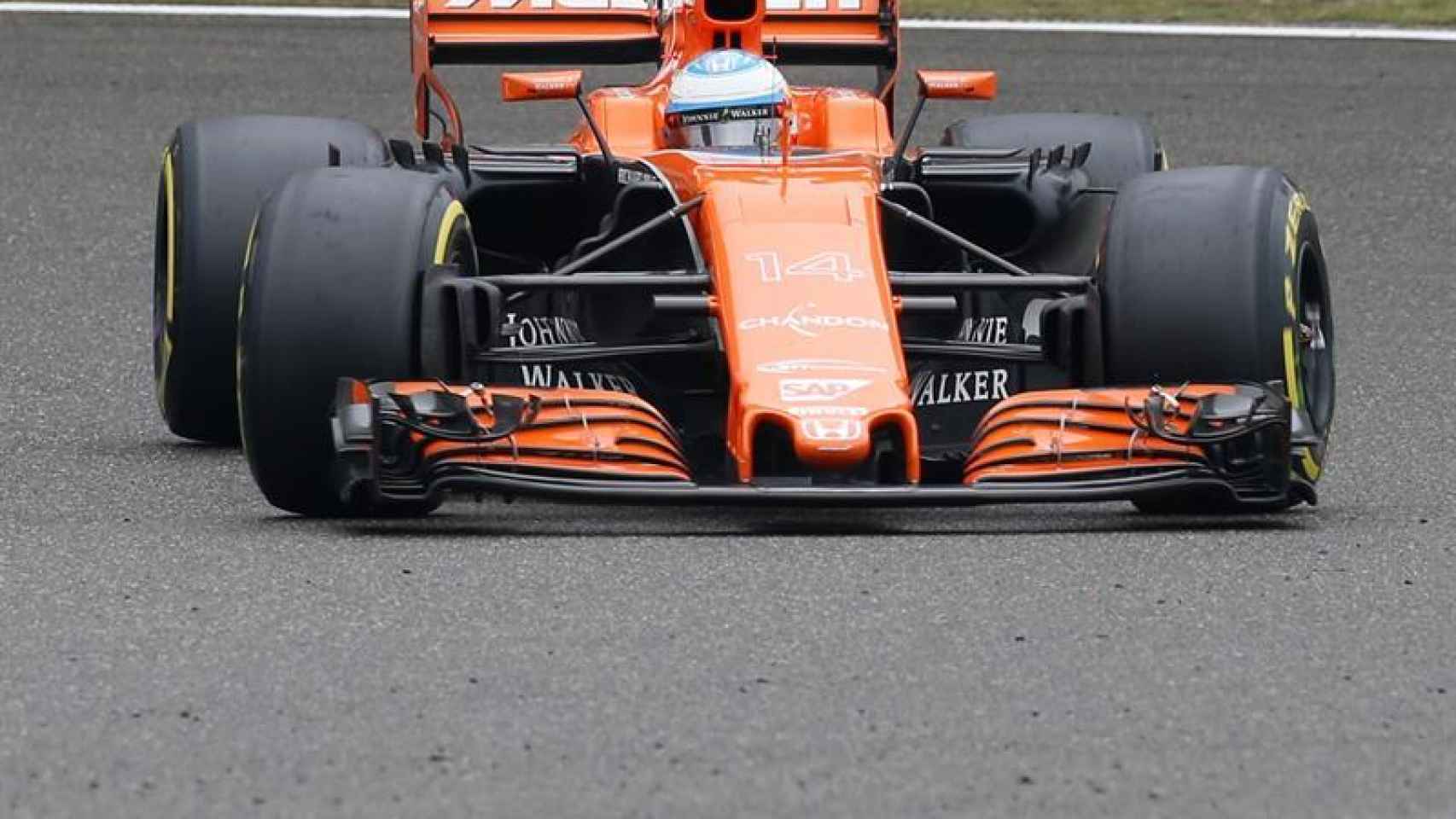 Fernando Alonso, en plena carrera.