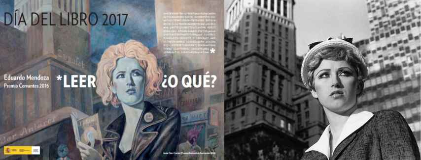 A la izquierda, el cartel del Ministerio de Cultura; a la derecha, la foto de Sherman.