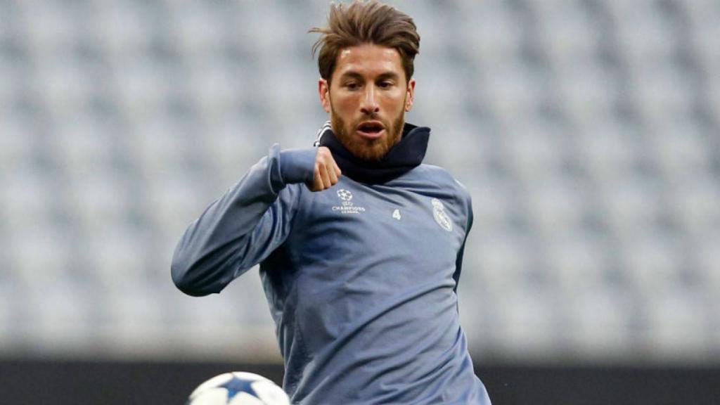 Ramos calentando en el Allianz Arena