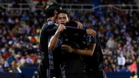 El Real Madrid celebra un gol