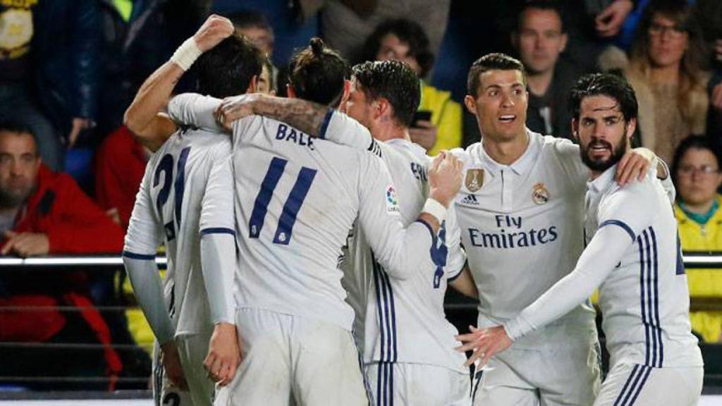 El Real Madrid celebrando un gol