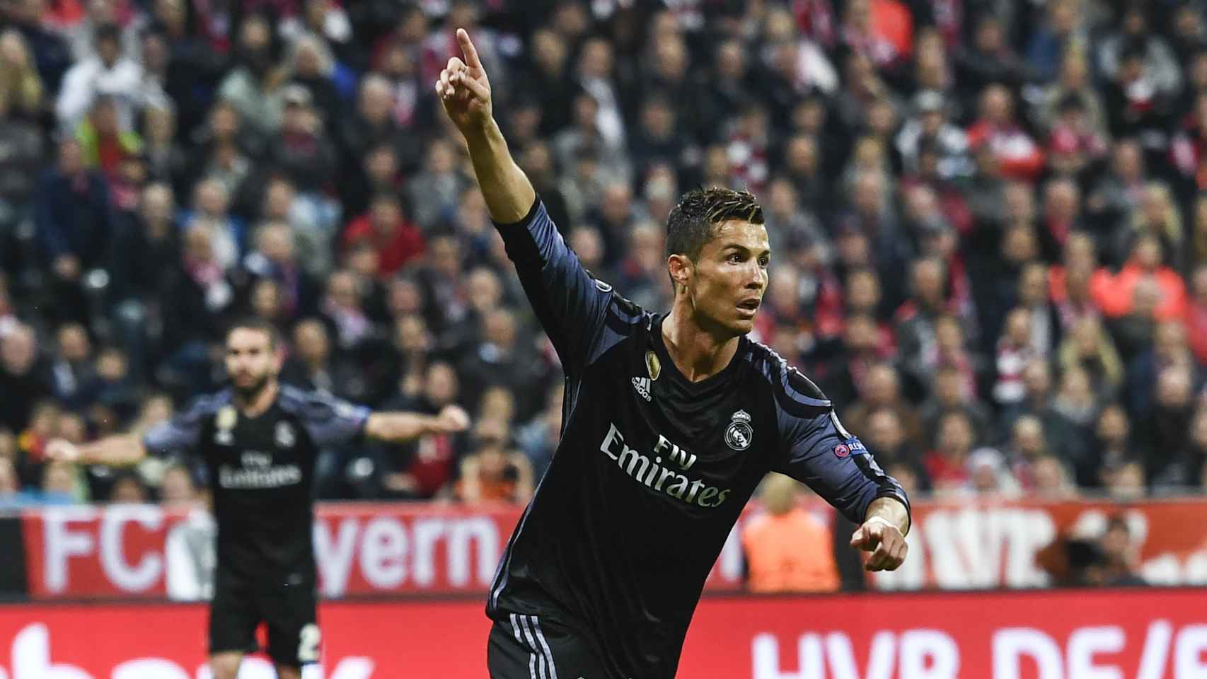 Cristiano Ronaldo tras marcar uno de sus dos goles frente al Bayern.
