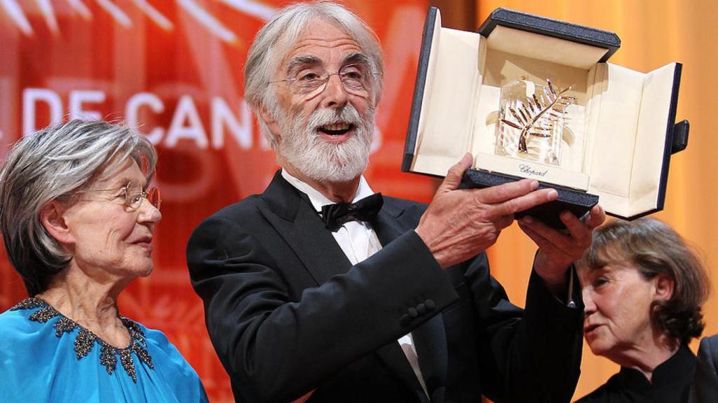 Michale Haneke con su segunda Palma de Oro por Amor.