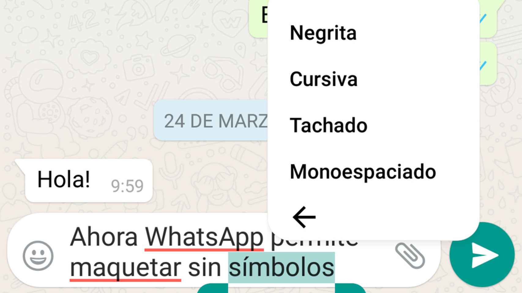 WhatsApp tiene nueva forma de poner negrita, cursiva, tachado…