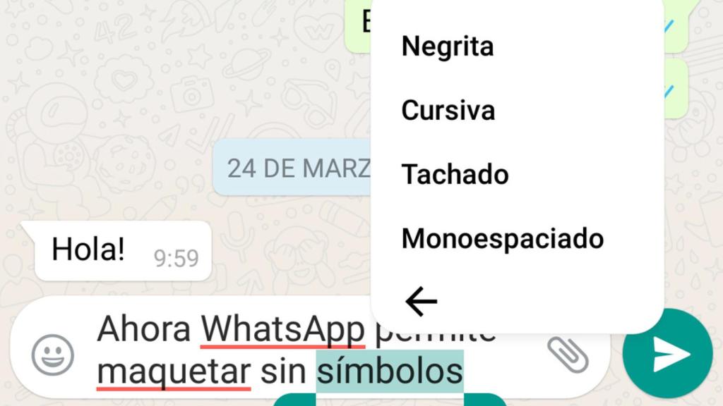 WhatsApp tiene nueva forma de poner negrita, cursiva, tachado…