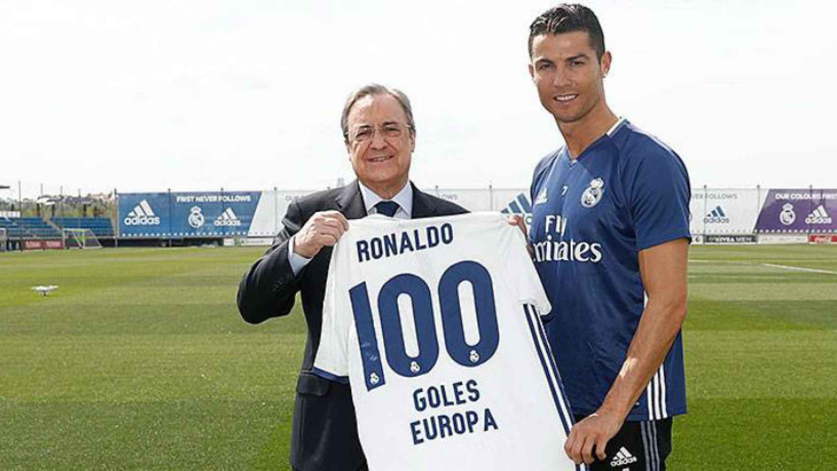 Florentino felicita a Cristiano por sus 100 goles en Europa