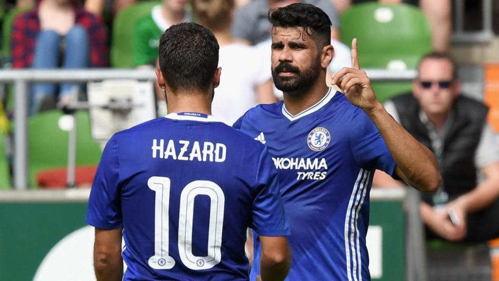 Hazard y Diego Costa con el Chelsea. Foto: chelseafc.com