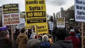 Una manifestación contra el ataque de EEUU a Siria en Nueva York.