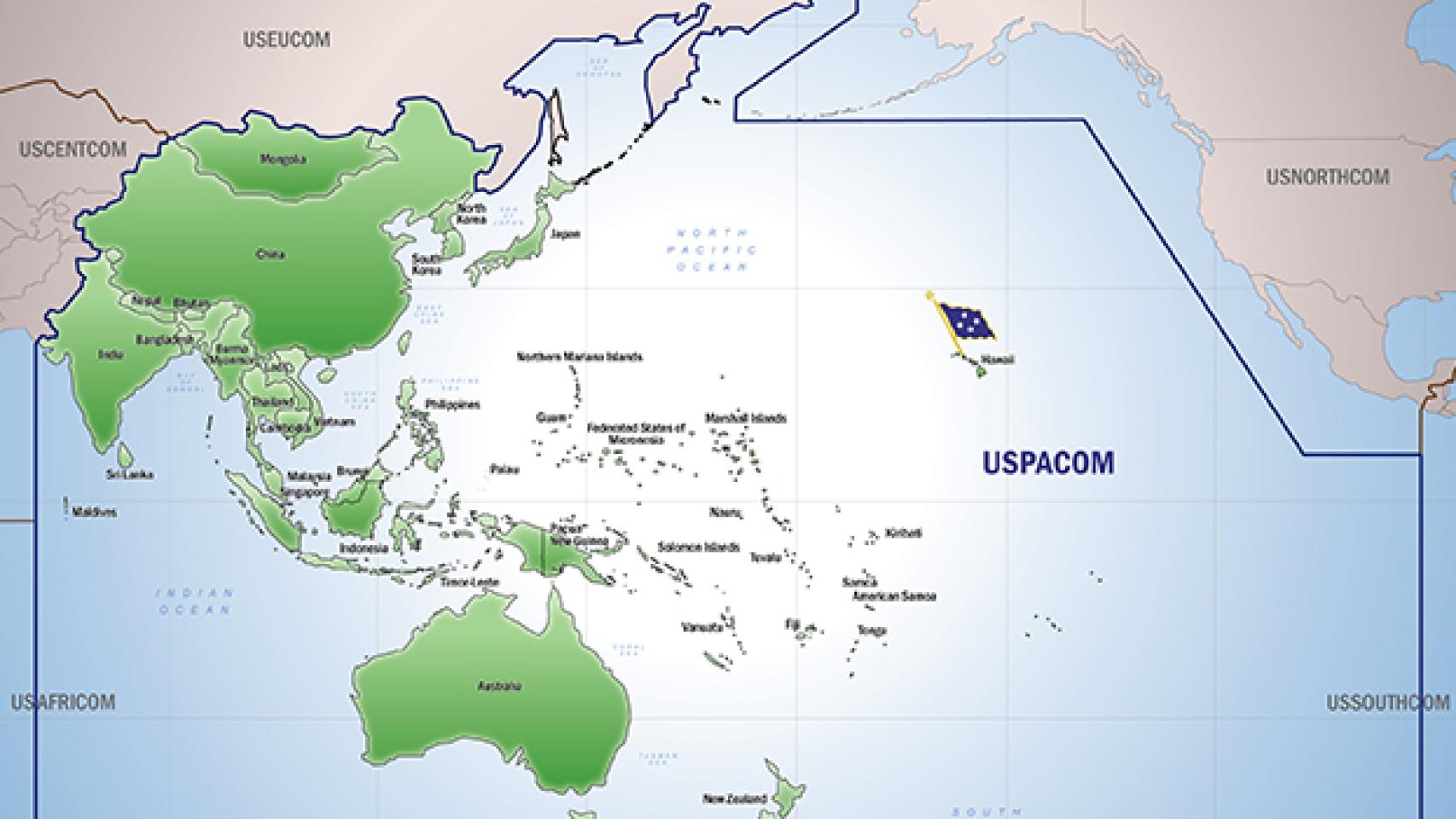 Mapa del Comando Pacífico de EEUU