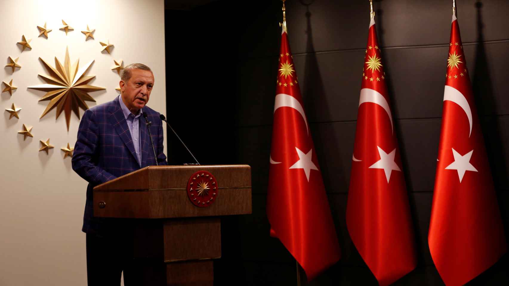 Erdogan comparece tras coonocerse los resultados.