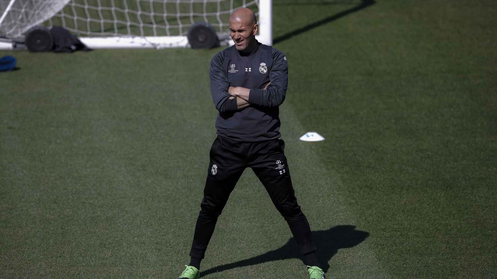 Zidane, en el último entrenamiento antes del partido ante el Bayern.