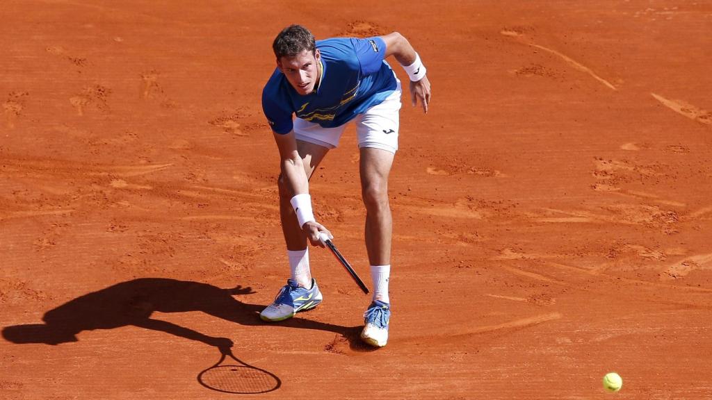 Carreño, durante su partido ante Fognini en Montecarlo.