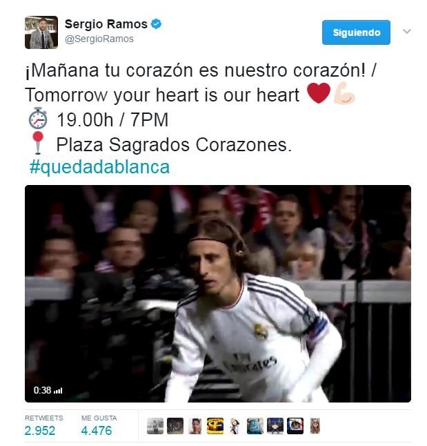 Ramos convoca al madridismo en el Bernabéu