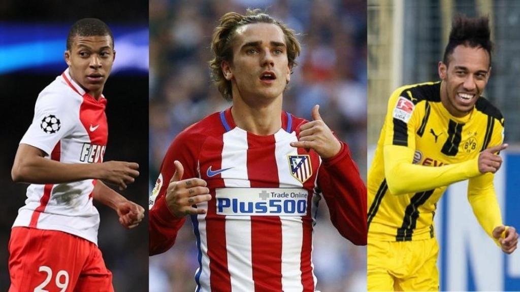 Mbappé, Griezmann y Aubameyang, candidatos al nueve del Madrid