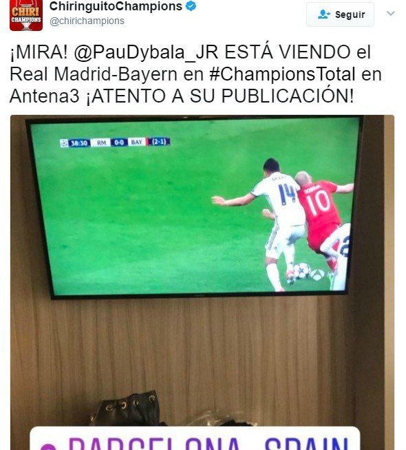 Dybala no se ha querido perder el Real Madrid - Bayern