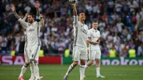 Cristiano Ronaldo celebra la victoria ante el Bayern.