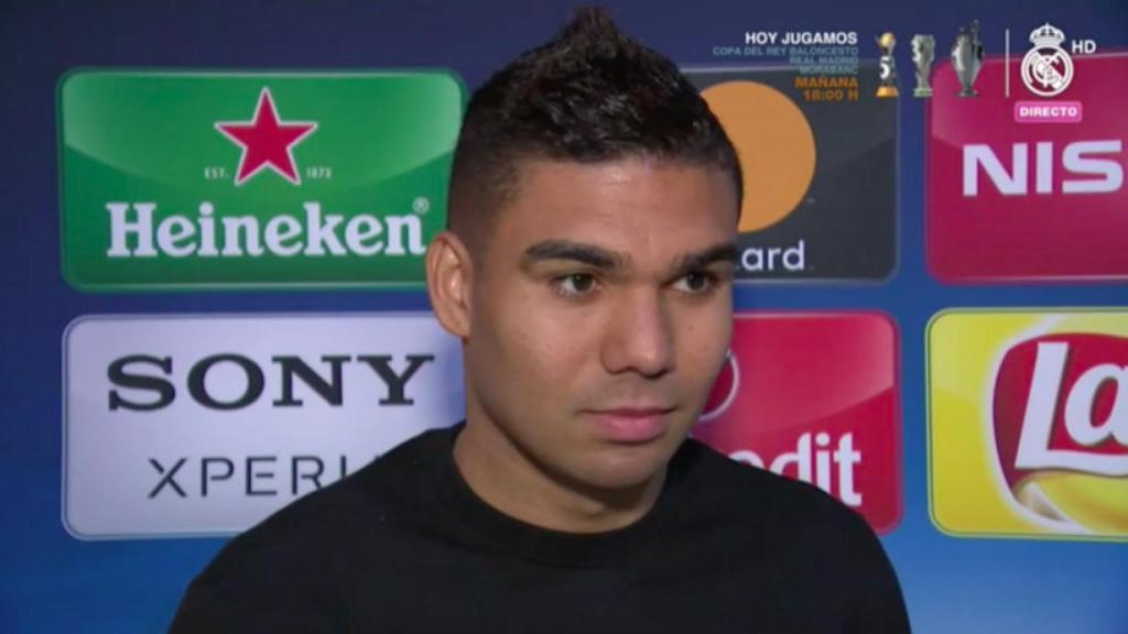 Casemiro, en zona mixta tras el partido ante el Nápoles