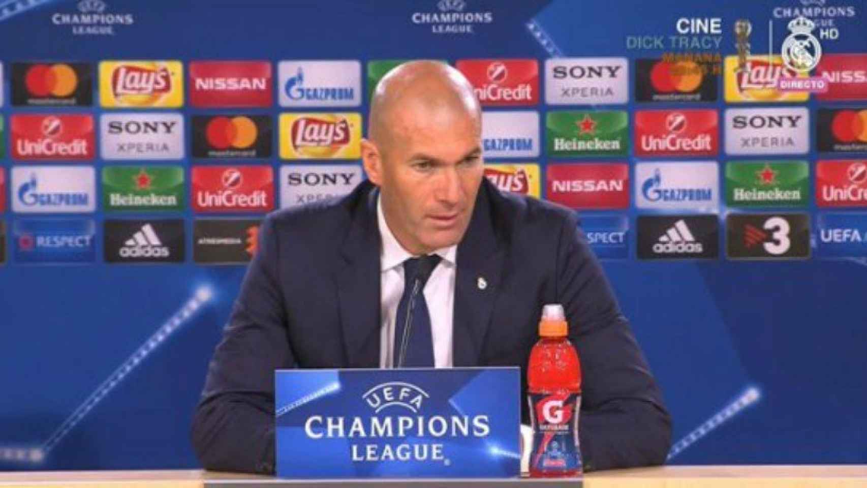 Zidane, en rueda de prensa tras la victoria frente al Bayern