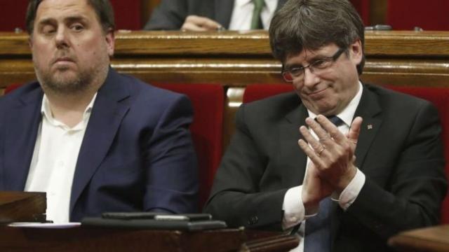 El vicepresidente Oriol Junqueras y el presidente de la Generalitat, Carles Puigdemont.