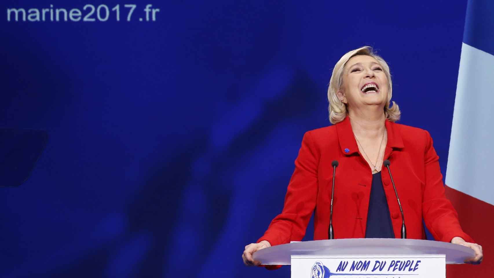 Le Pen, en un acto de campaña esta semana en París.