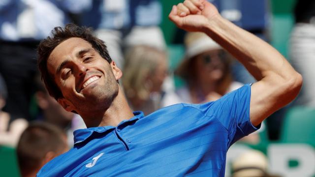 Ramos, celebrando su victoria ante Murray en Montecarlo.