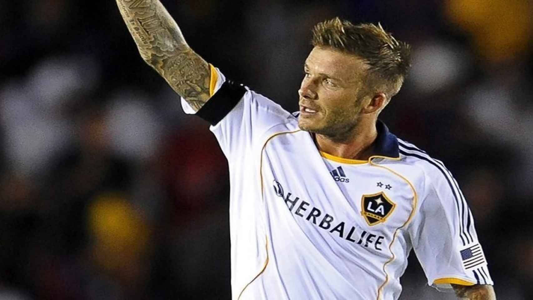 Beckham, en un partido con LA Galaxy // colombia.com