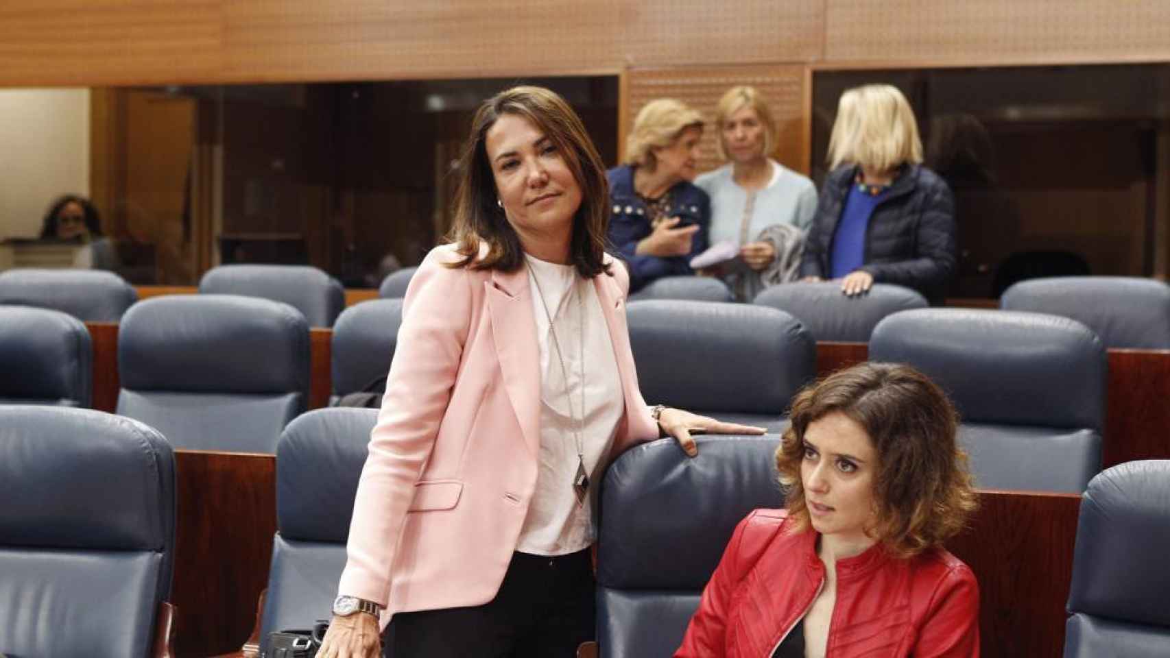 Isabel González a su llegada este viernes al pleno de la Asamblea de Madrid.