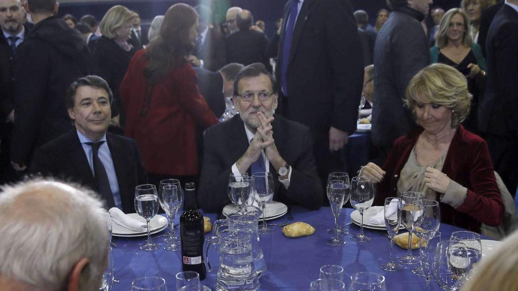 Ignacio González, Mariano Rajoy y Esperanza Aguirre.