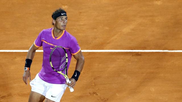 Nadal, durante el partido ante Schwartzman en Montecarlo.