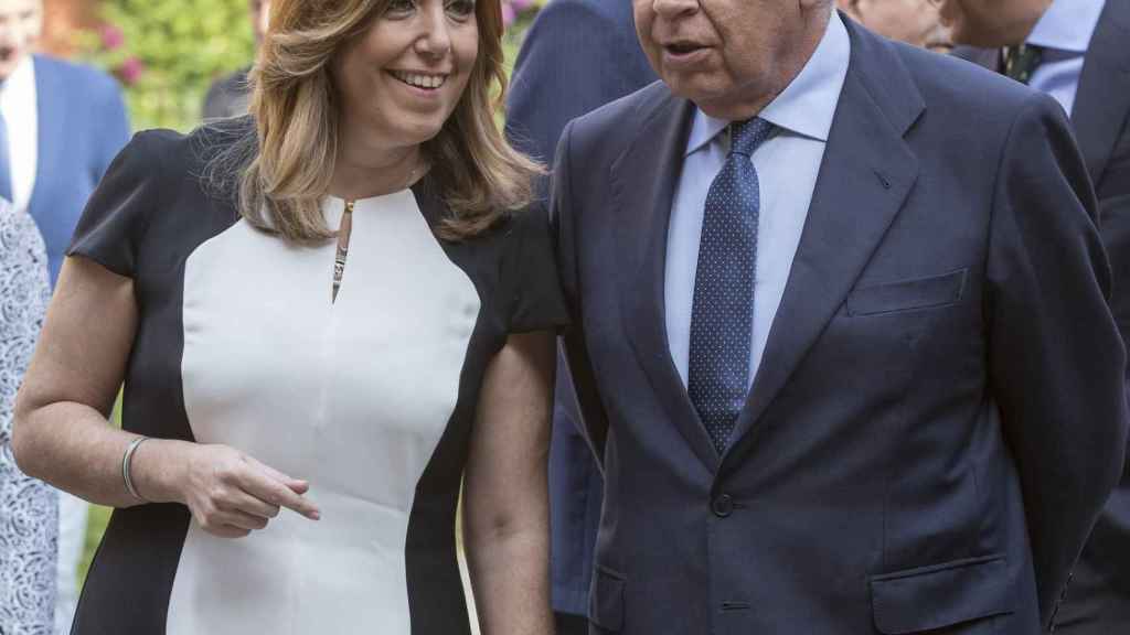 Susana Díaz y Felipe González, este viernes en Sevilla.