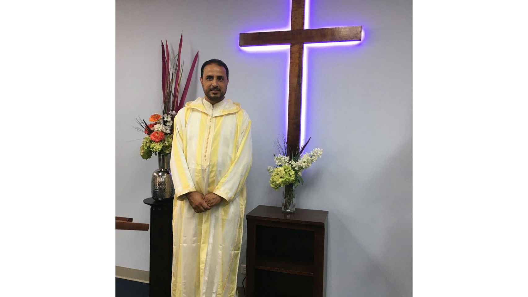 Mustapha Susi en una iglesia en EEUU.