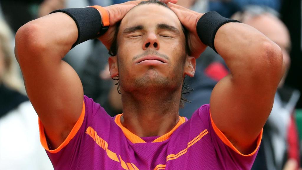 Nadal, celebrando su victoria en Montecarlo.