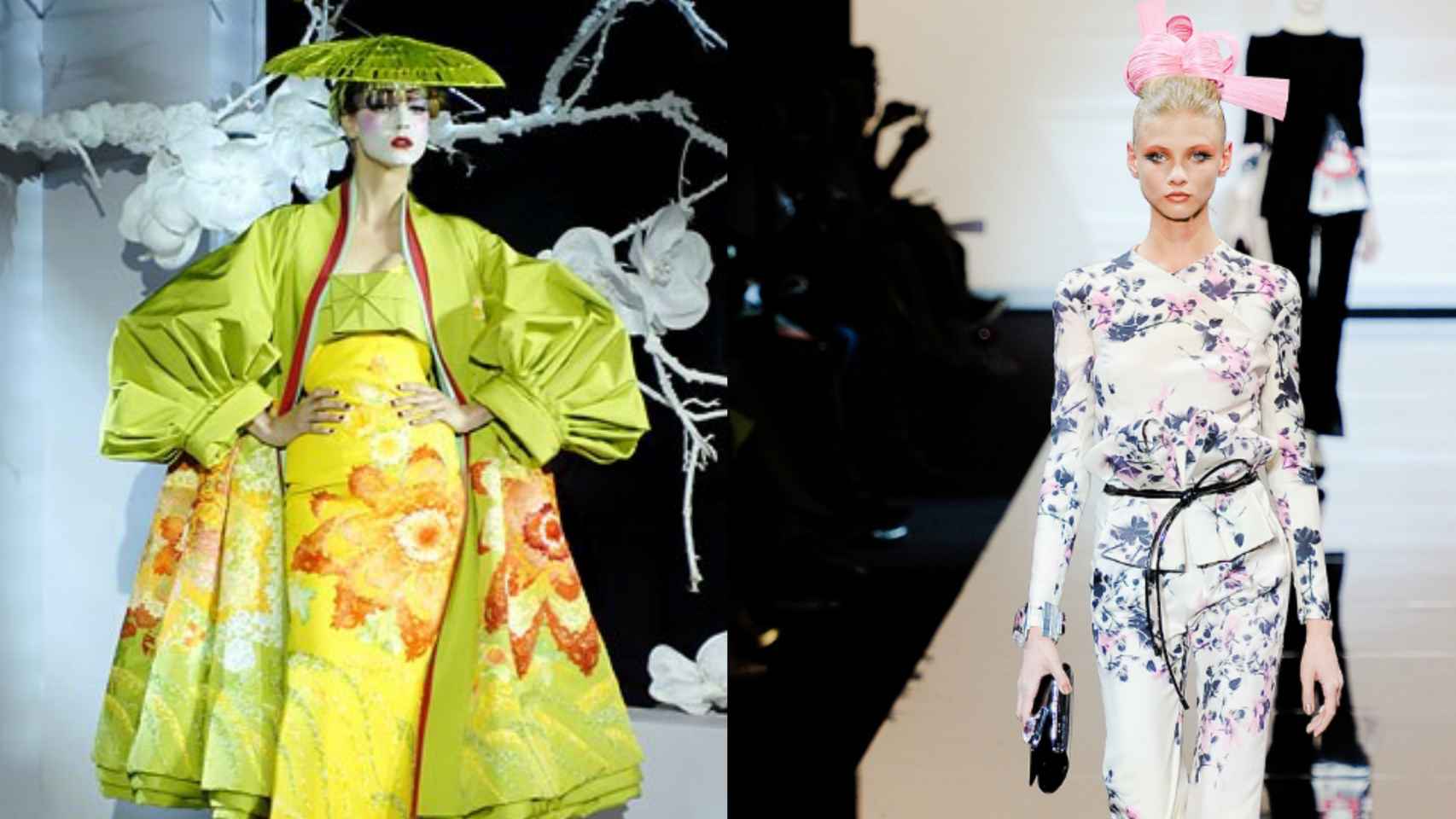Looks de Dior y Armani inspirados en la estética oriental. | Foto: GTRES.