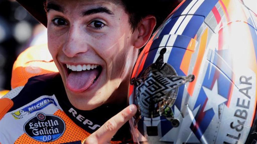 Marc Márquez celebra su victoria en Austin.