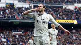 Gareth Bale celebra su gol ante el Espanyol