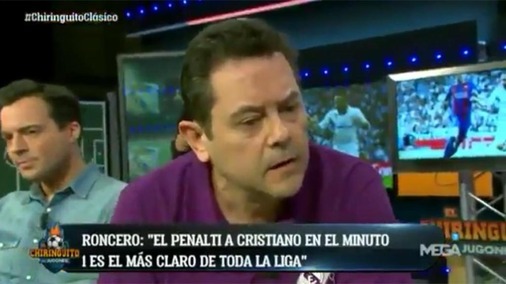 Tomás Roncero en el Chiringuito. Foto: Twitter (@elchiringuitotv)