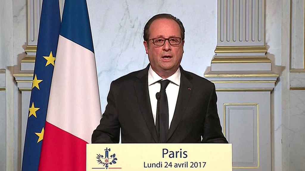 Hollande durante su discurso de este lunes en el Elíseo