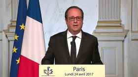 Hollande durante su discurso de este lunes en el Elíseo