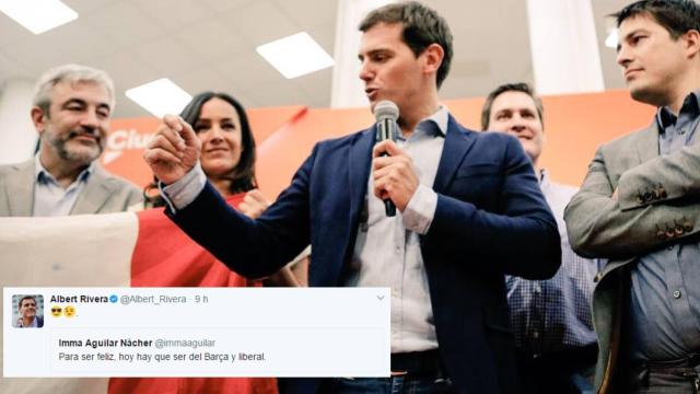 Albert Rivera se pone el emoji de las gafas de sol para celebrar la victoria de Macron y el Barça.