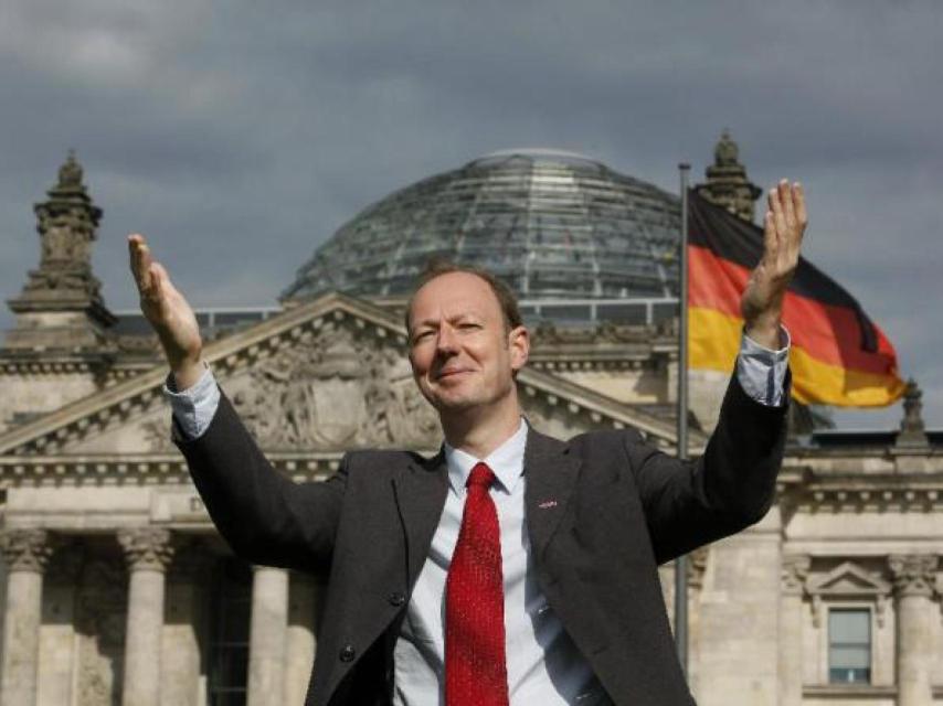 El eurodiputado Martin Sonneborn, en una imagen de las pasadas elecciones europeas.