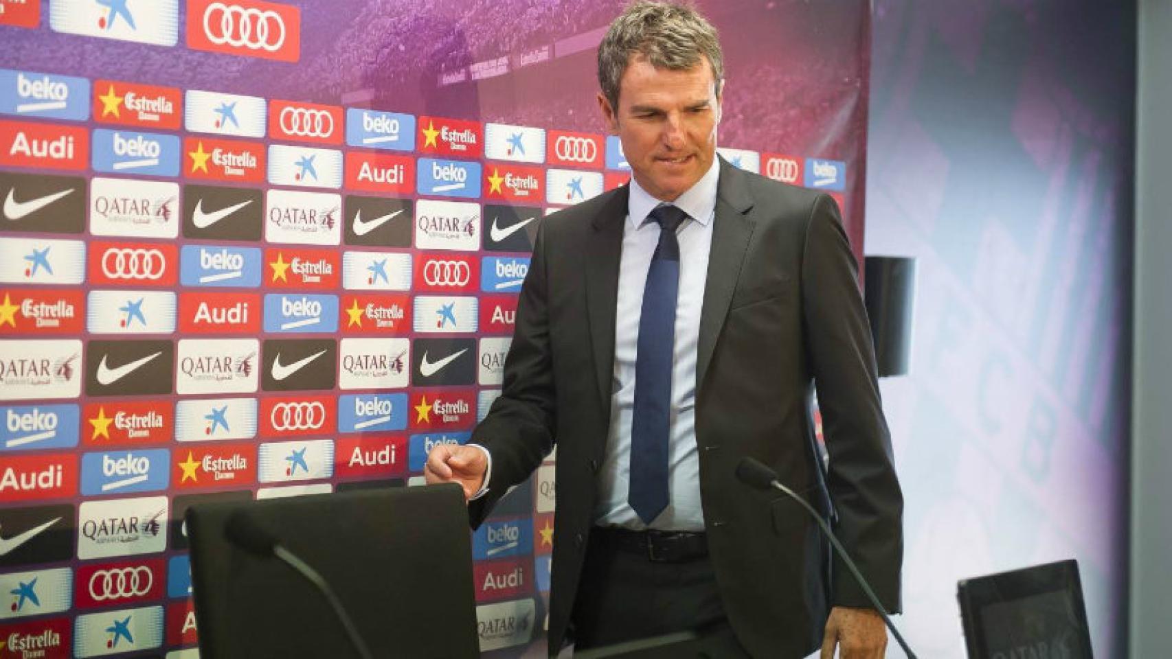 Robert Fernández en una rueda de prensa. Foto. fcbarcelona.es