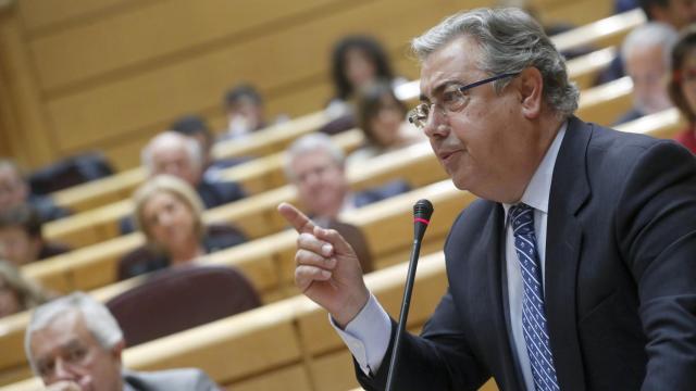 Juan Ignacio Zoido en la sesión de control al Gobierno celebrada esta tarde en el Senado.